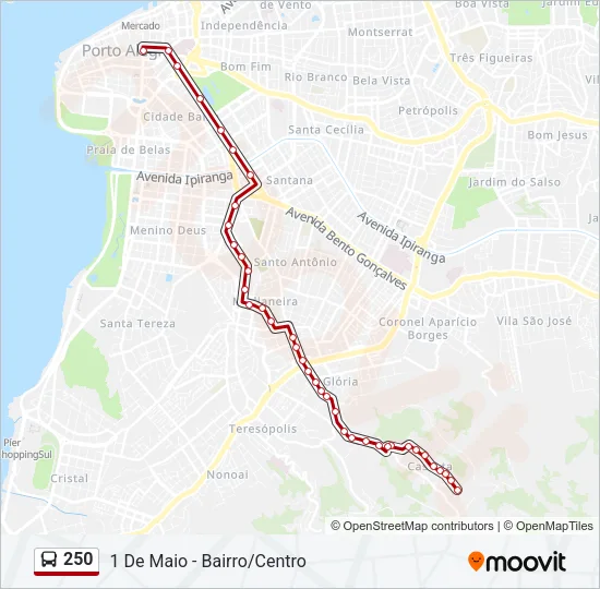 250 Bus Line Map