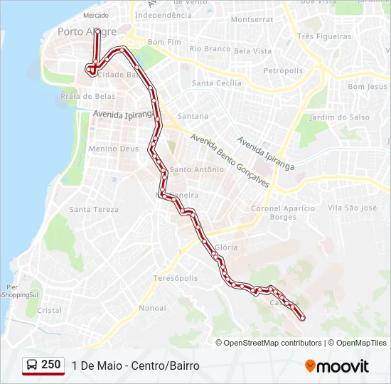 250 Bus Line Map