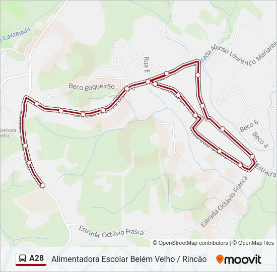 A28 Bus Line Map