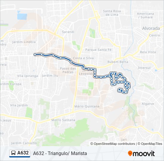 A632 bus Line Map