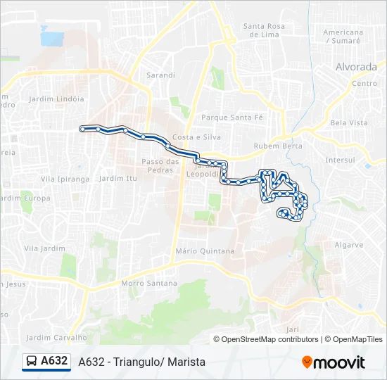 A632 Bus Line Map