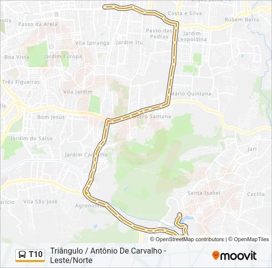 T10 Bus Line Map