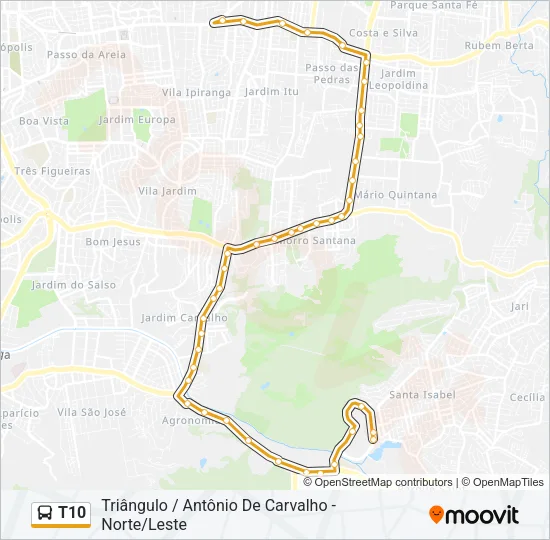 T10 Bus Line Map