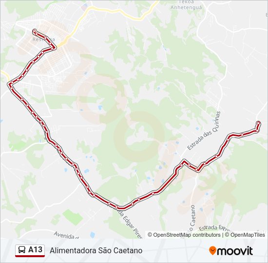 A13 Bus Line Map