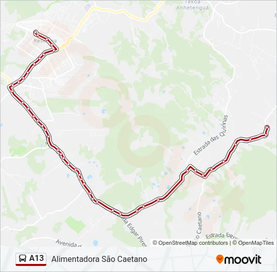 A13 Bus Line Map