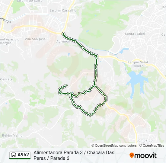 A952 Bus Line Map