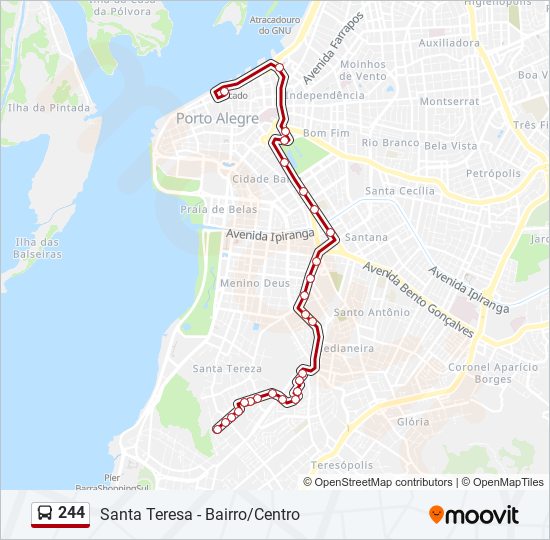 Mapa de 244 de autobús