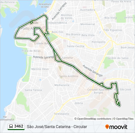 Mapa da linha 3462 de ônibus