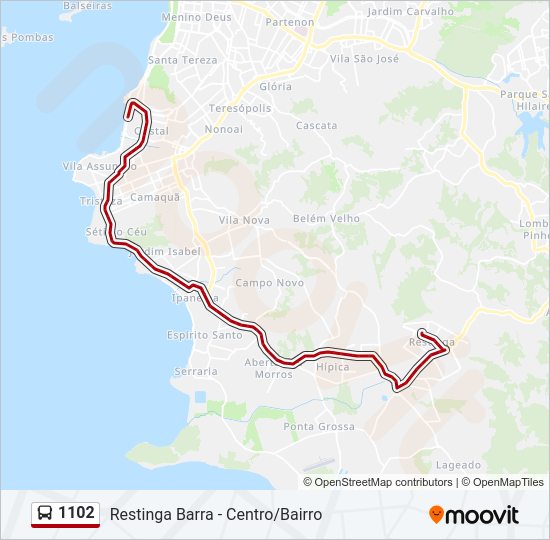 1102 bus Line Map