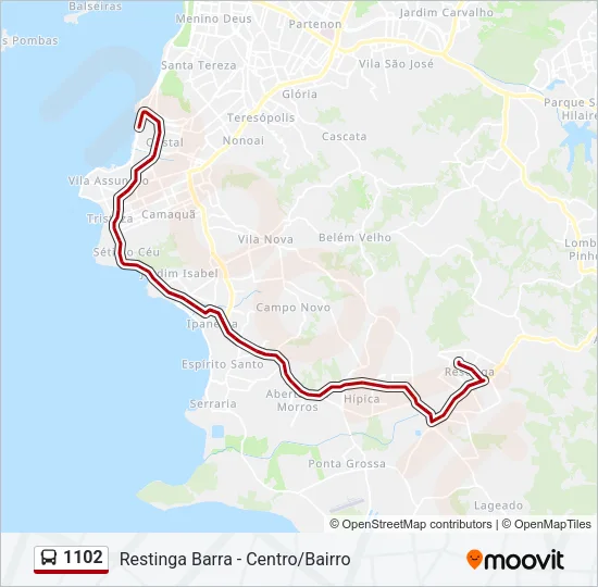 1102 Bus Line Map