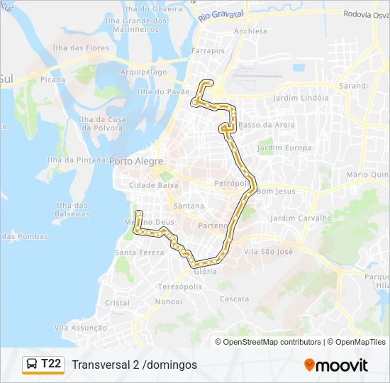 T22 Bus Line Map