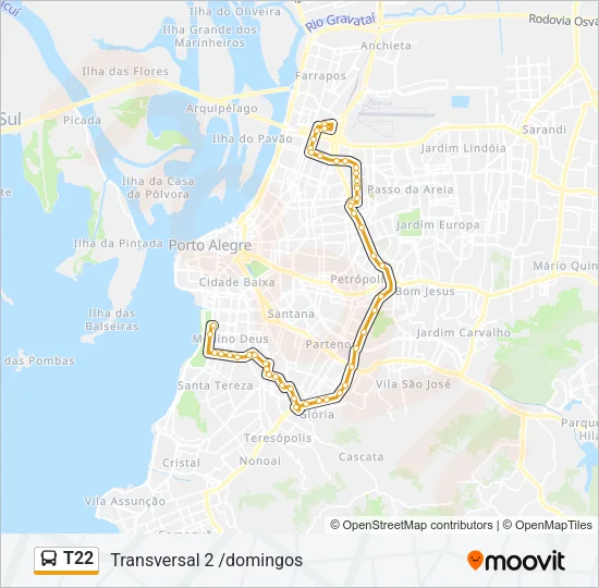 T22 Bus Line Map