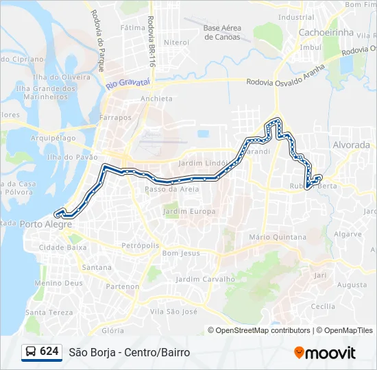 624 Bus Line Map