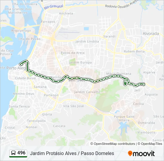 496 Bus Line Map