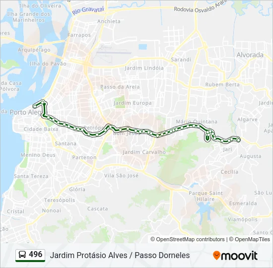 496 Bus Line Map