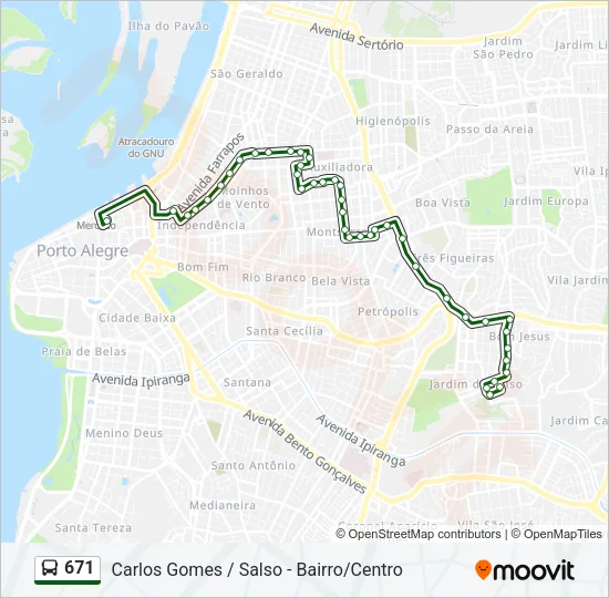 671 Bus Line Map