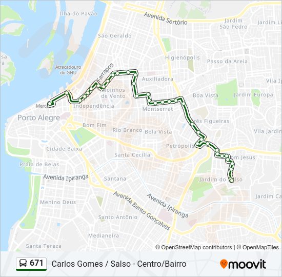 671 bus Line Map