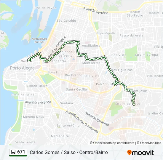 671 Bus Line Map