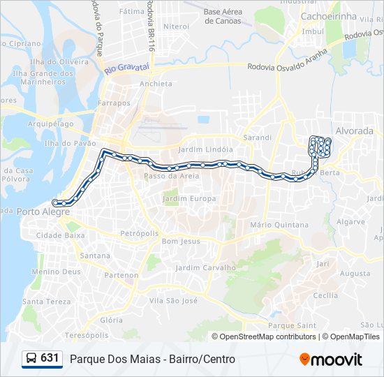 631 bus Line Map