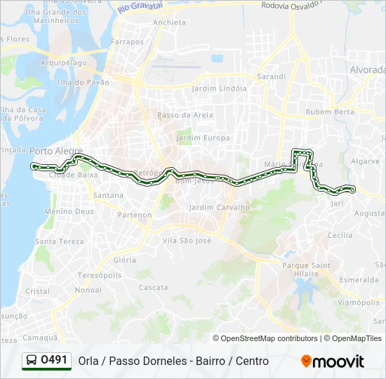 O491 Bus Line Map