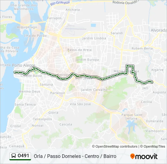 O491 Bus Line Map