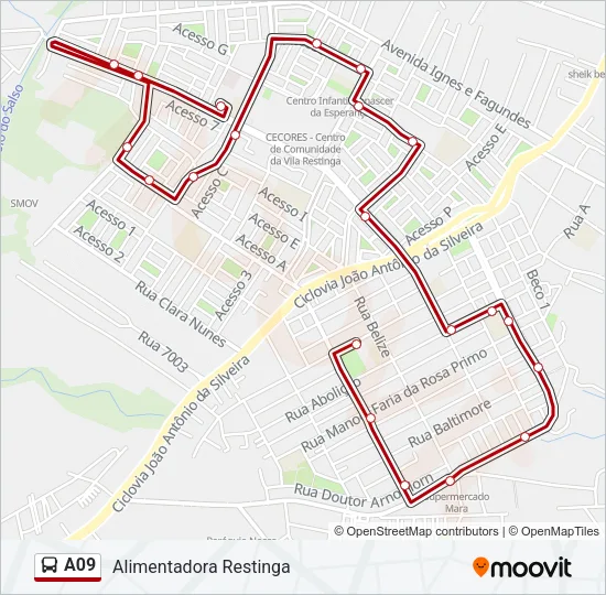A09 Bus Line Map