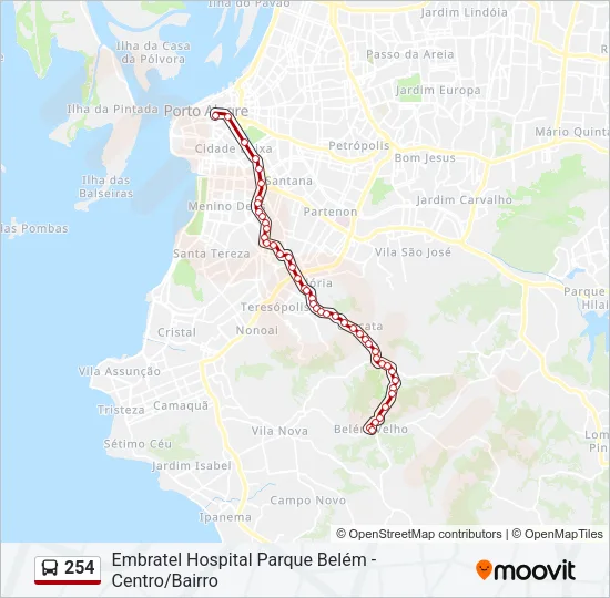 254 Bus Line Map