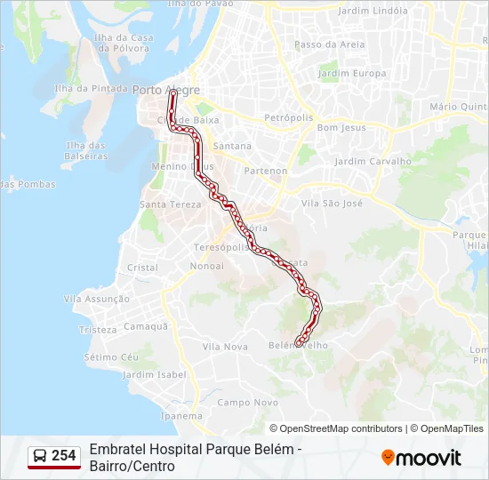 254 Bus Line Map