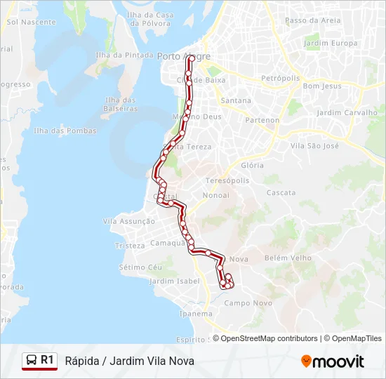 R1 Bus Line Map