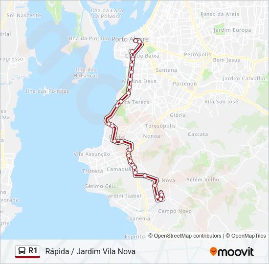 R1 Bus Line Map