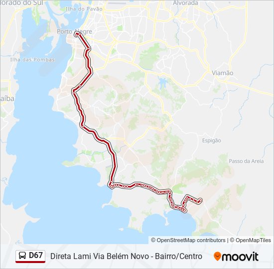 Mapa de D67 de autobús