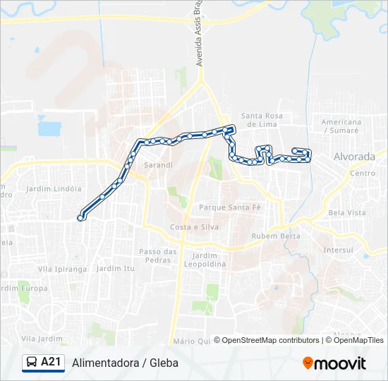A21 Bus Line Map