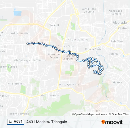 A631 Bus Line Map