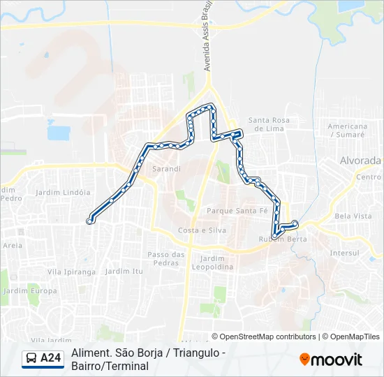A24 Bus Line Map