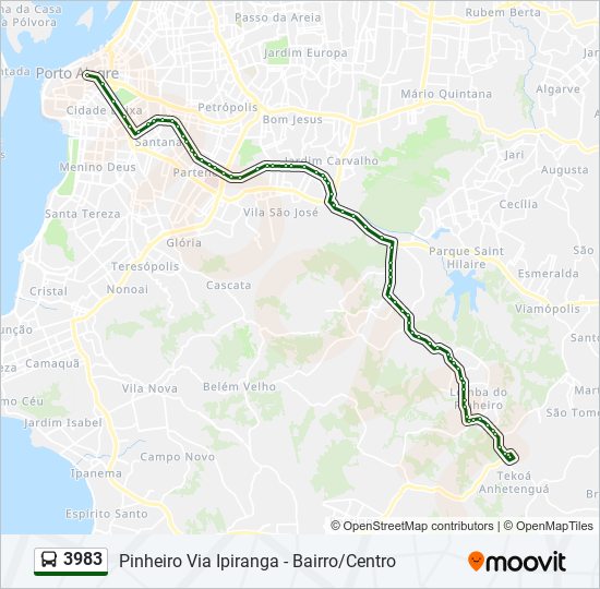 Mapa de 3983 de autobús