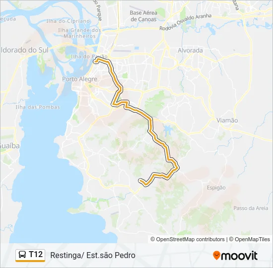 T12 Bus Line Map