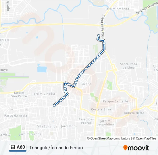 A60 Bus Line Map