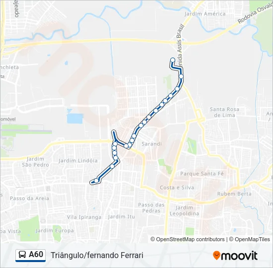 A60 Bus Line Map