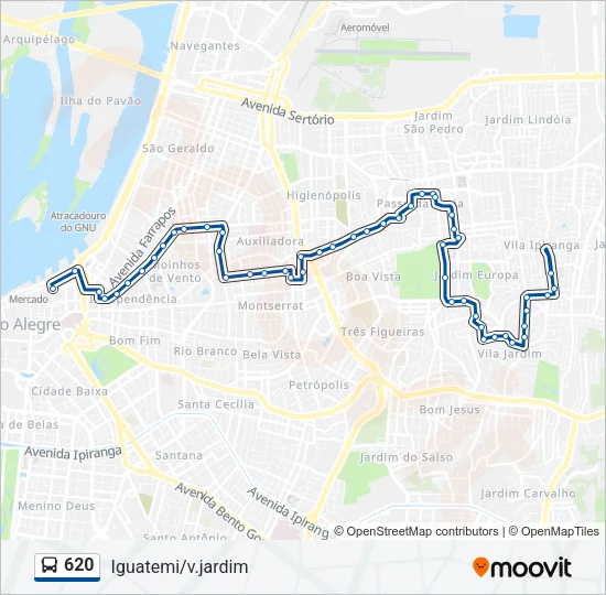 620 Bus Line Map