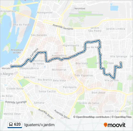 620 Bus Line Map