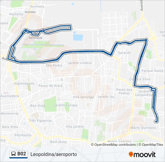 Mapa de B02 de autobús