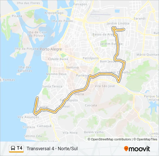 T4 Bus Line Map