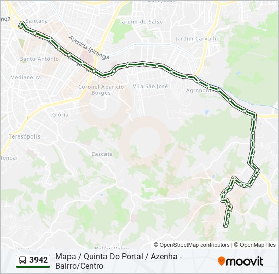 Mapa de 3942 de autobús