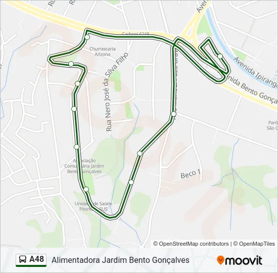 A48 Bus Line Map