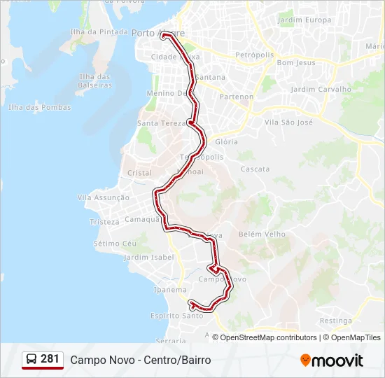 281 Bus Line Map
