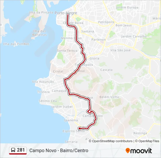 281 Bus Line Map