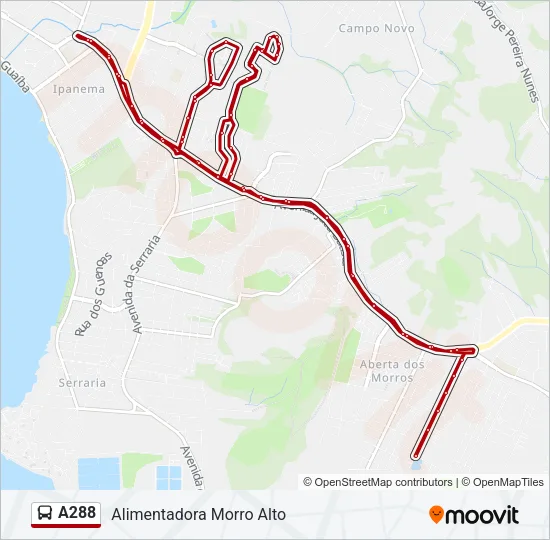 A288 Bus Line Map