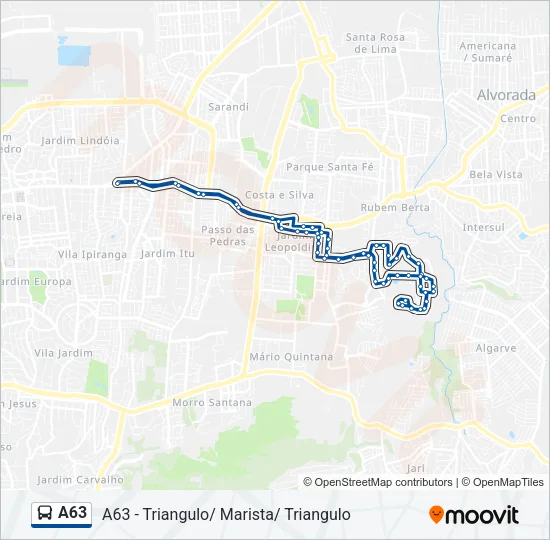 A63 Bus Line Map