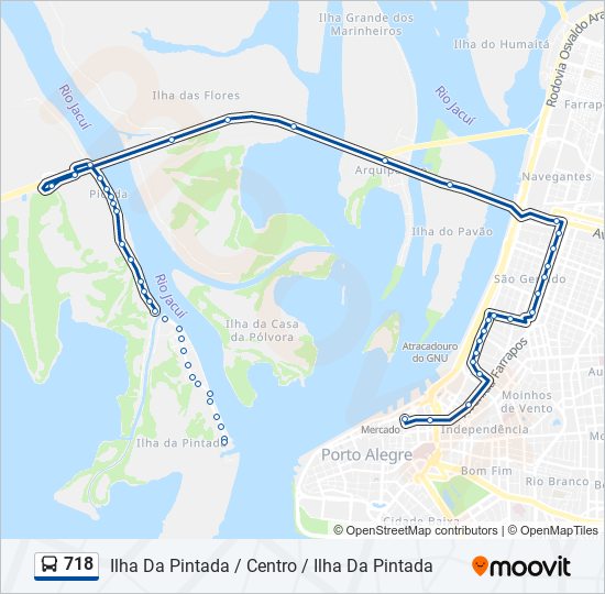 Mapa de 718 de autobús