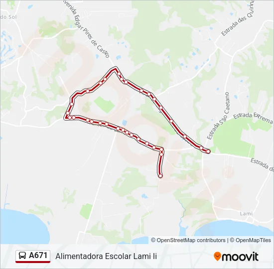 A671 Bus Line Map